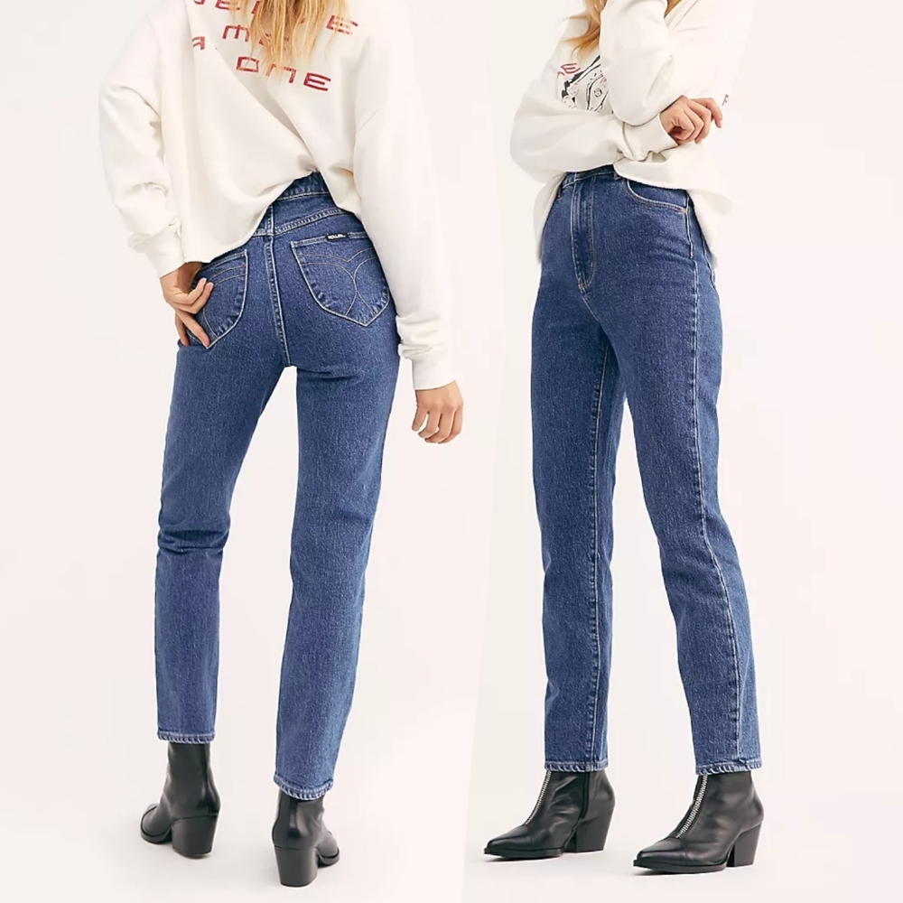 NWT Rolla's Dusters High Rise Relaxed Tapered Jeans Lily Blue Size 32